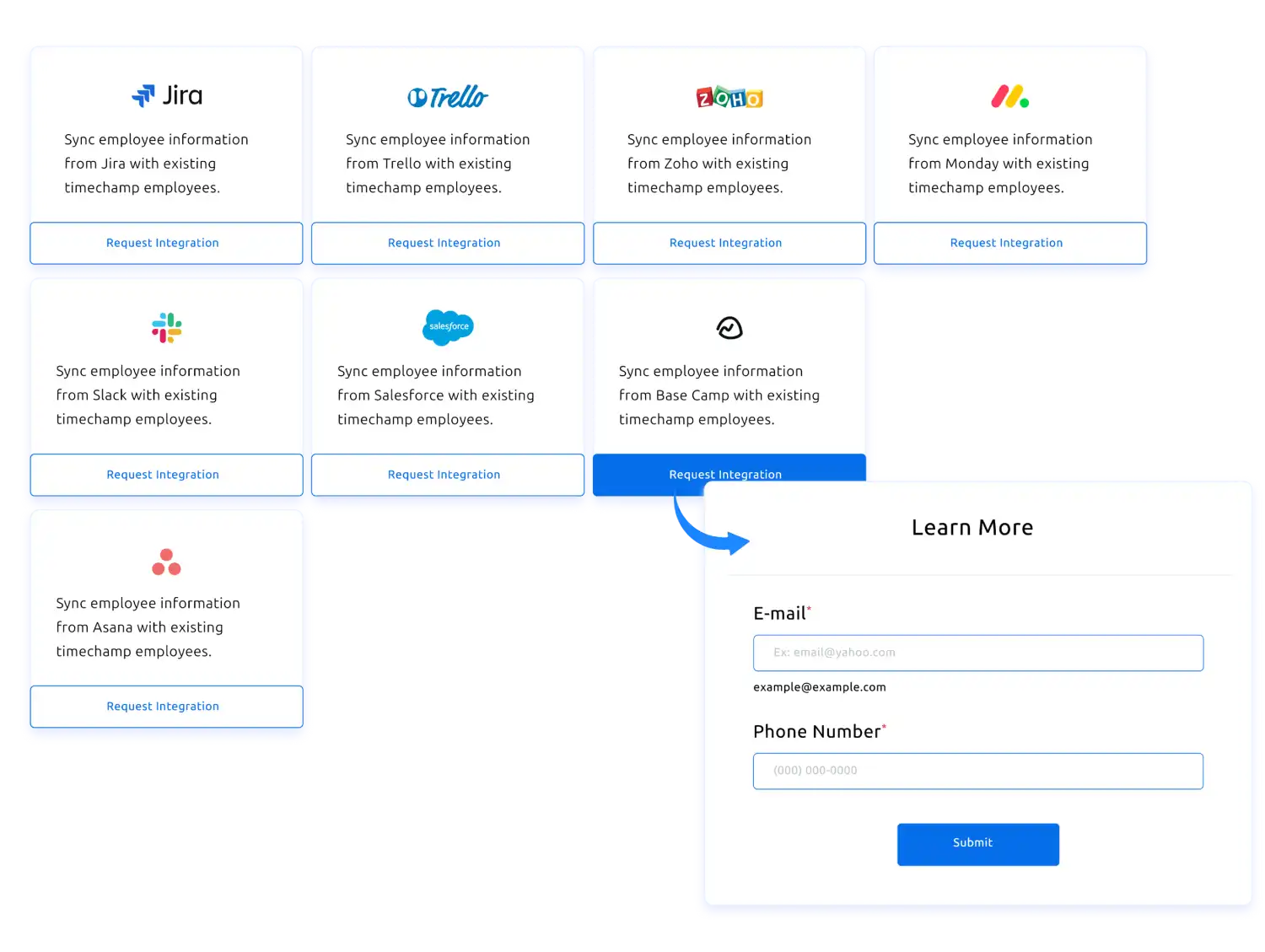 integrations dashboard